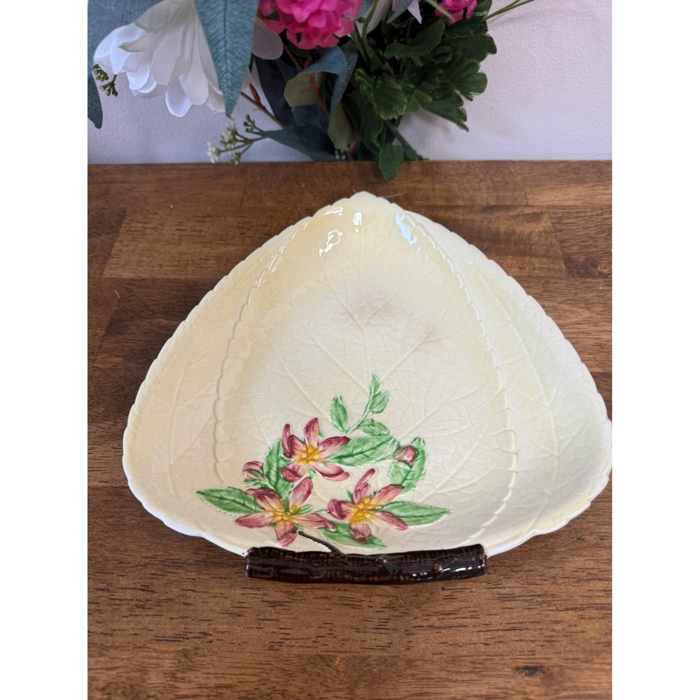 Vintage Carlton‎ Ware Leaf Dish Hand-Painted Floral Design Made in England Retro